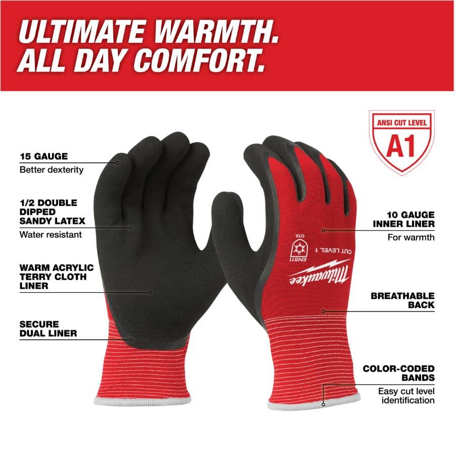 Insulated Cut Level 1 Winter Gloves - Large