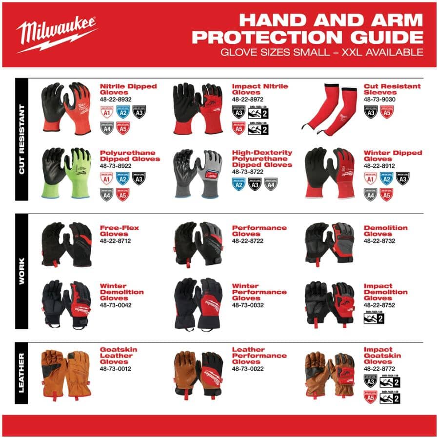 Insulated Cut Level 1 Winter Gloves - Large