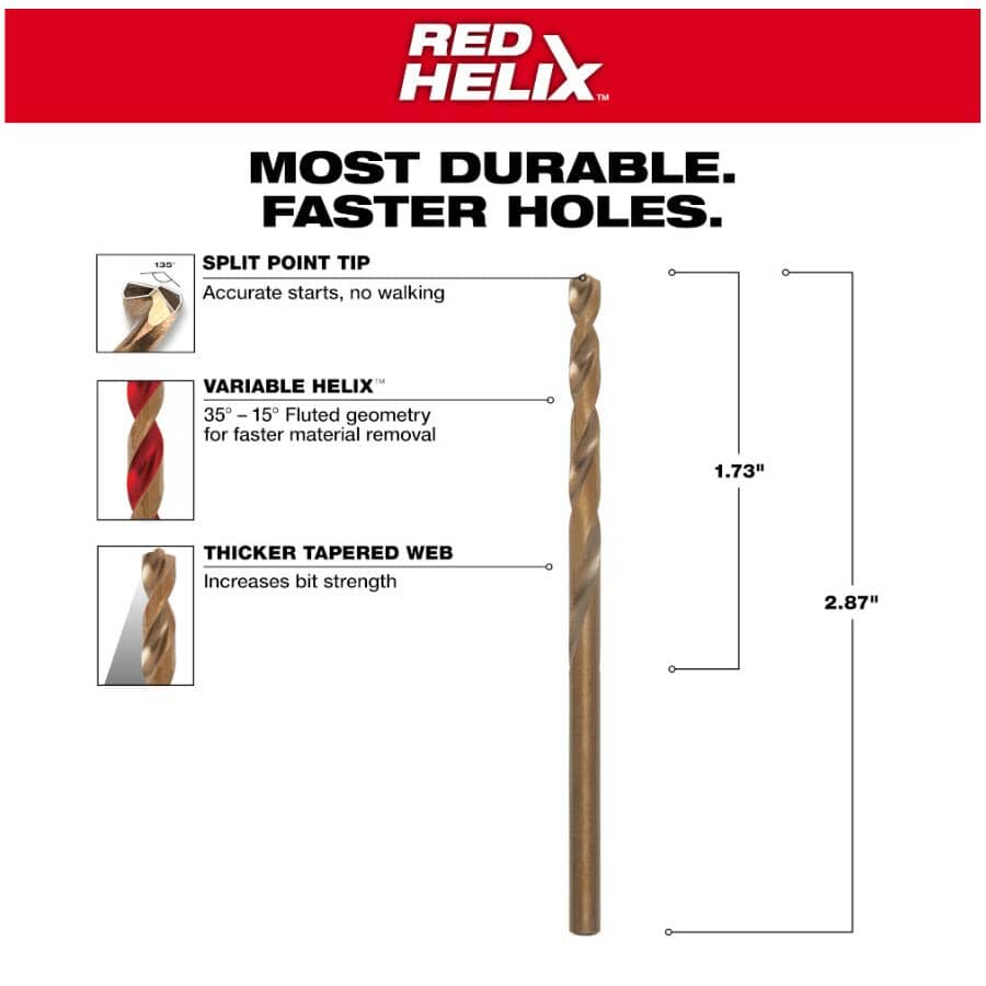Red Helix 9/64" Cobalt Drill Bit