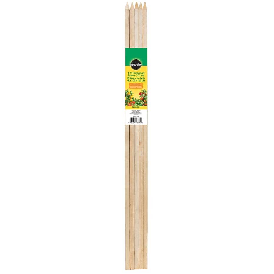 3/4" x 4' Hardwood Plant Stakes - 5 Pack