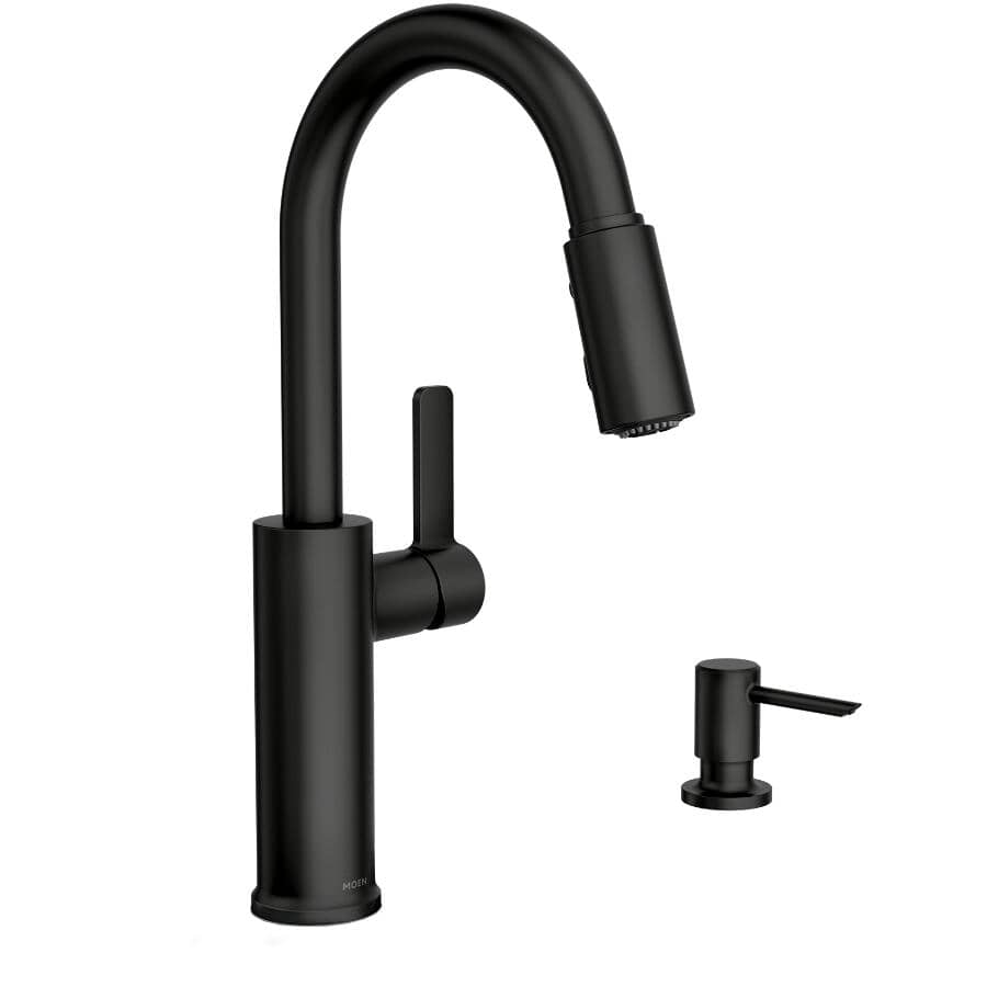 Durani Modern Single Handle Pull-Down Kitchen Faucet - Black