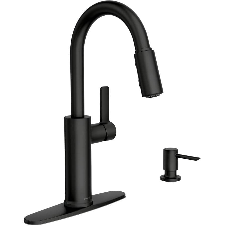 Durani Modern Single Handle Pull-Down Kitchen Faucet - Black
