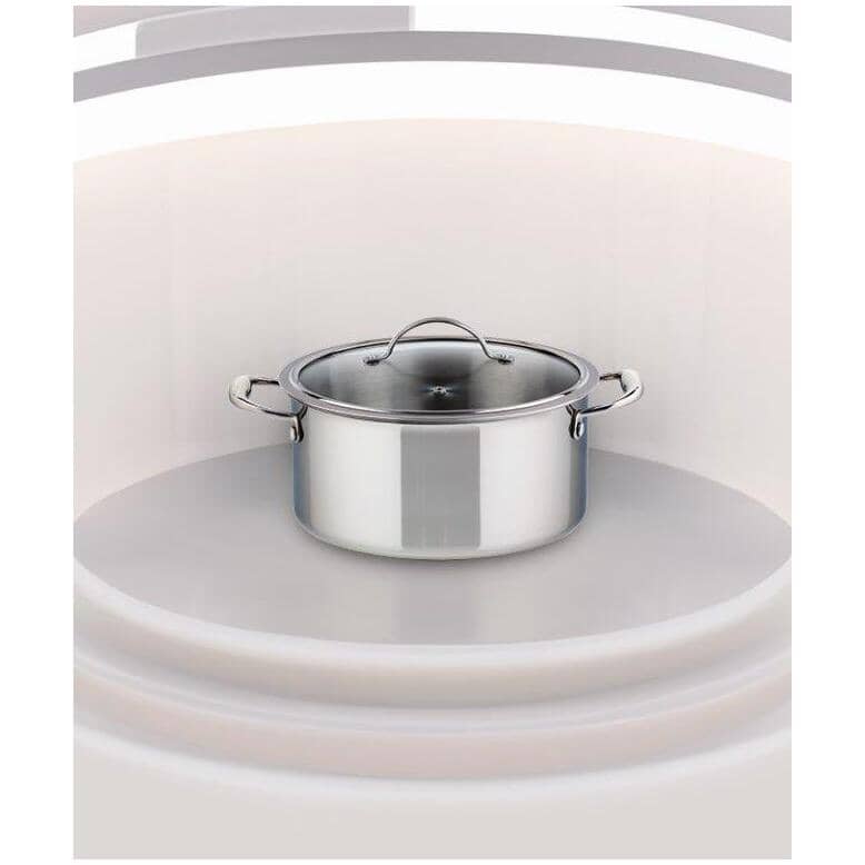 Tri-Ply Clad Stainless Steel Dutch Oven with Glass Lid - 5 L