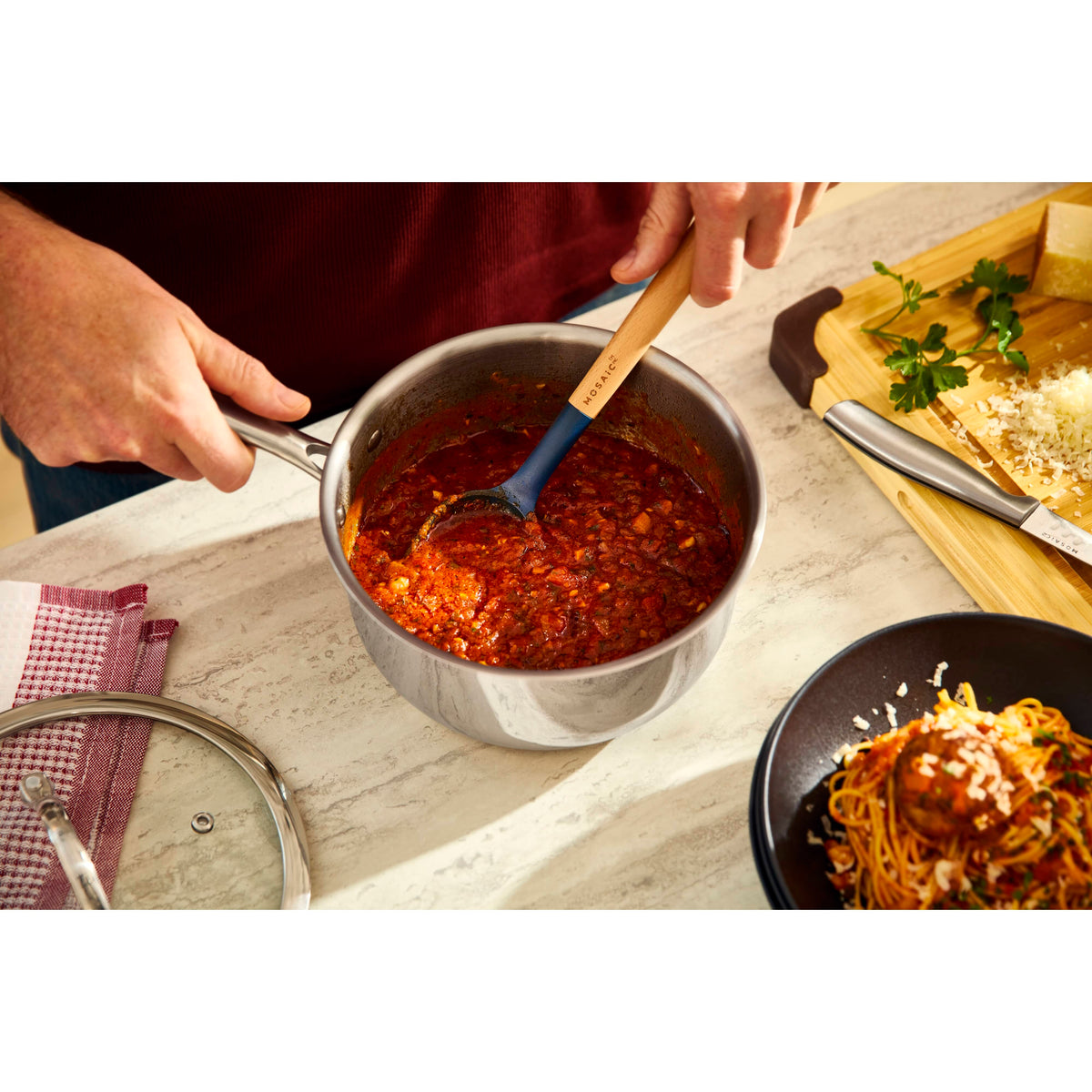 Tri-Ply Clad Stainless Steel Saucepan with Glass Lid - 3 L