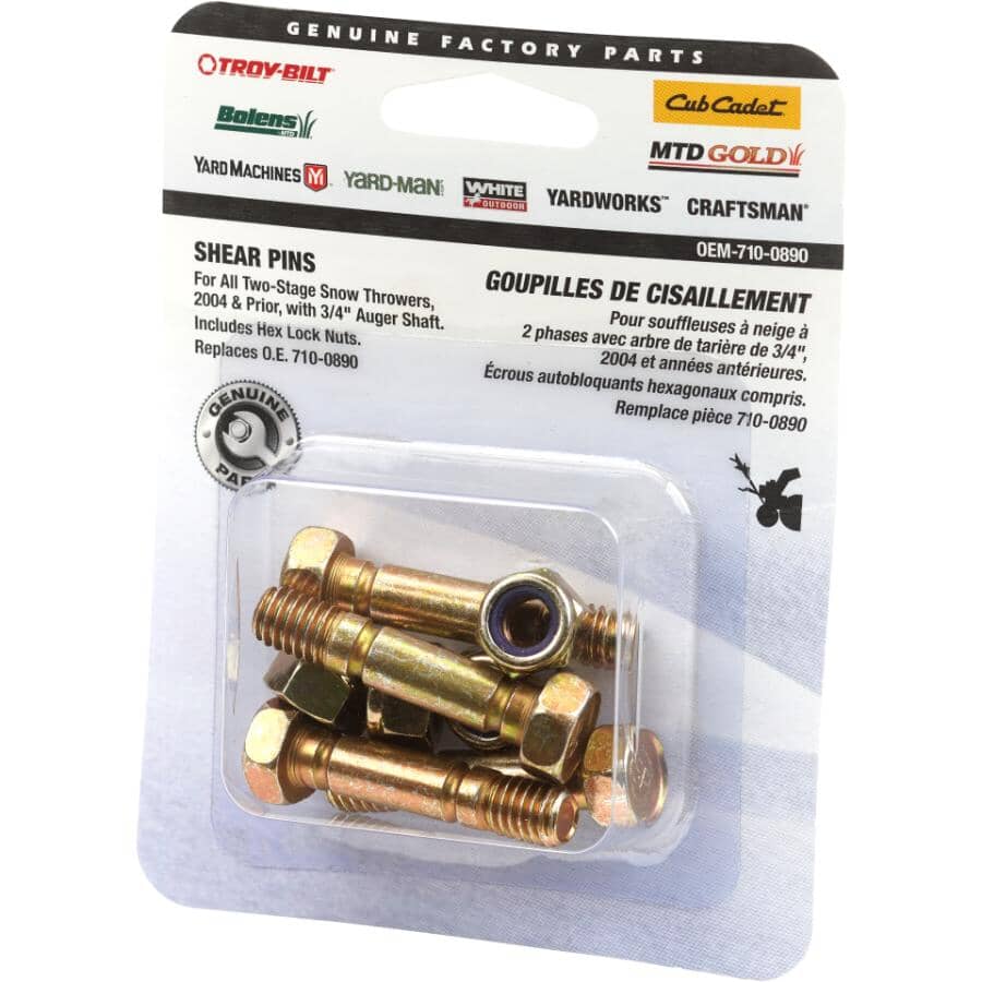 4 Pack 5/16"-18 x 1-1/2" Shear Bolts, with Hex Nuts