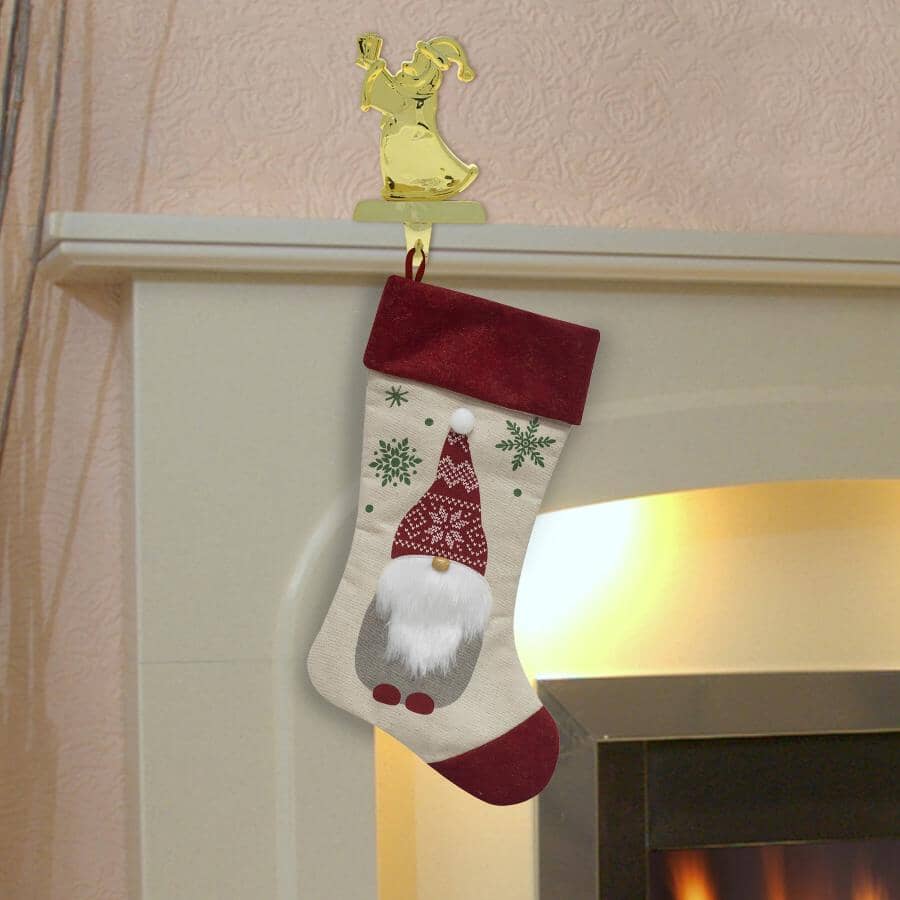 20" Gnome Faux Linen Stocking