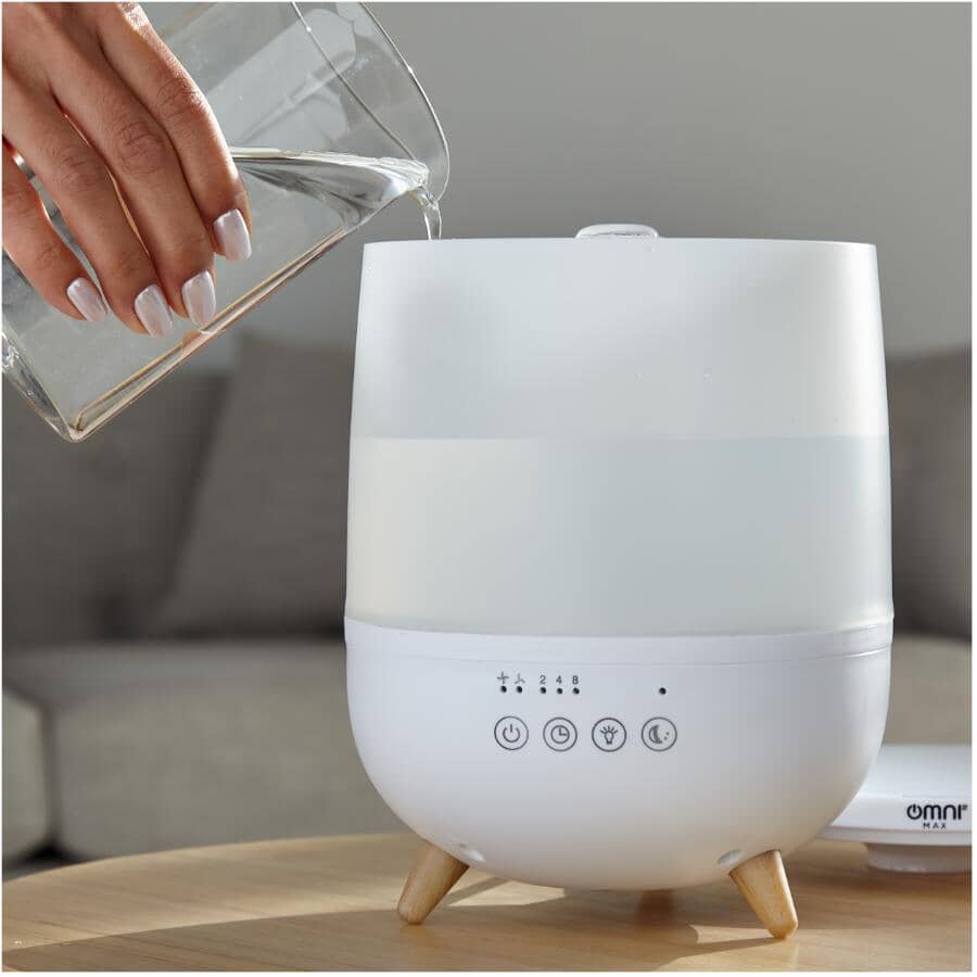 Top Fill Ultrasonic Humidifier with LED Light - 0.5 Gallon, White