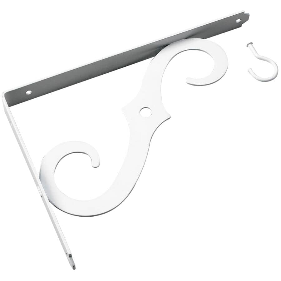 10" Decorative White Ornamental Shelf Bracket