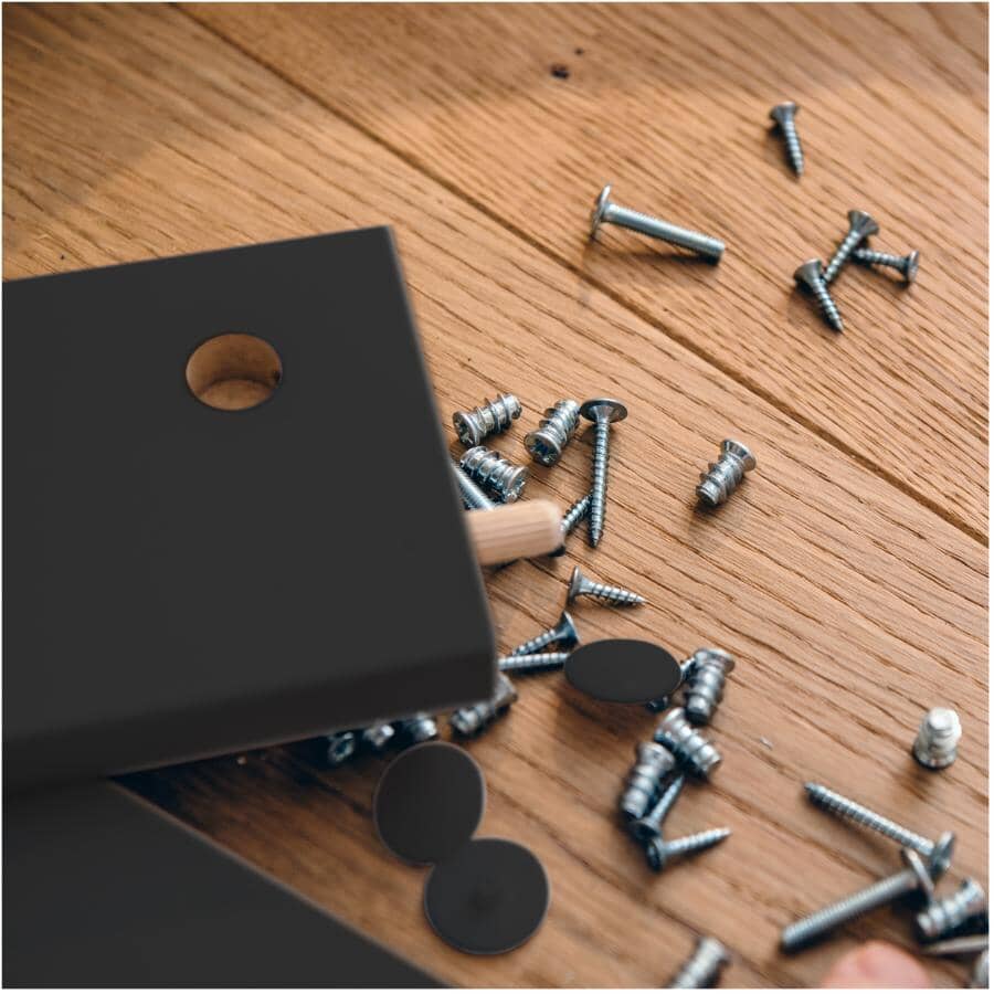 25 Pack #8 Black Plastic Screw Caps