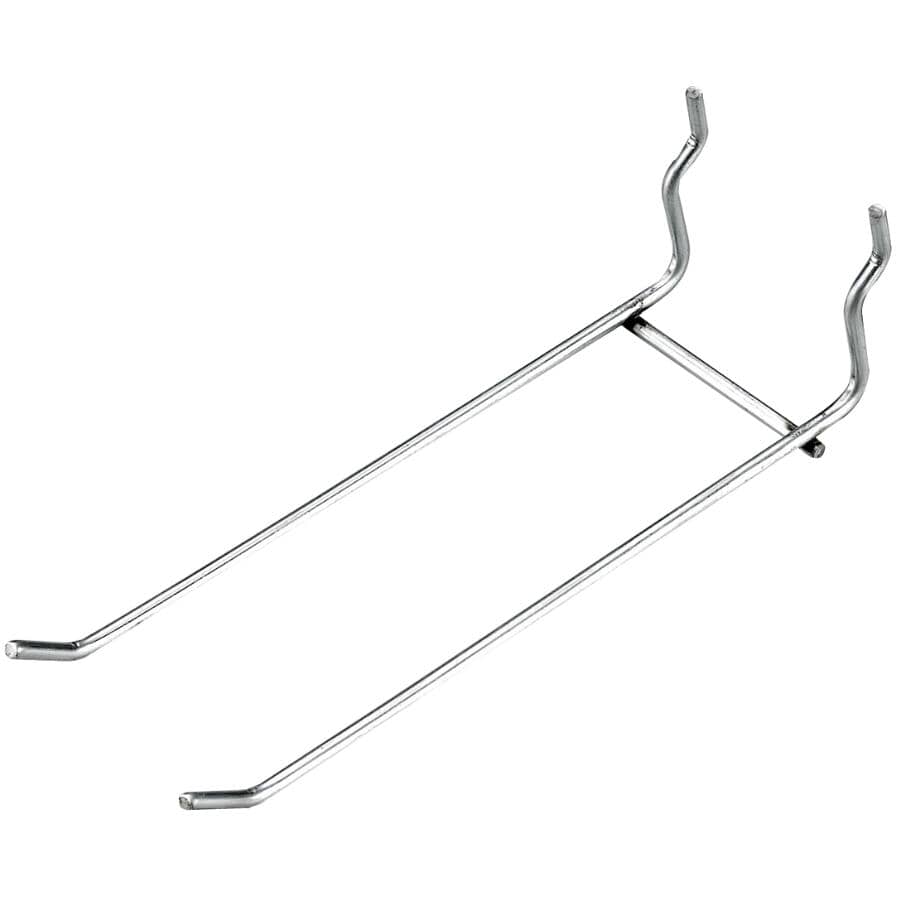 3" Double Zinc Hooks, for Pegboard - 2 Pack