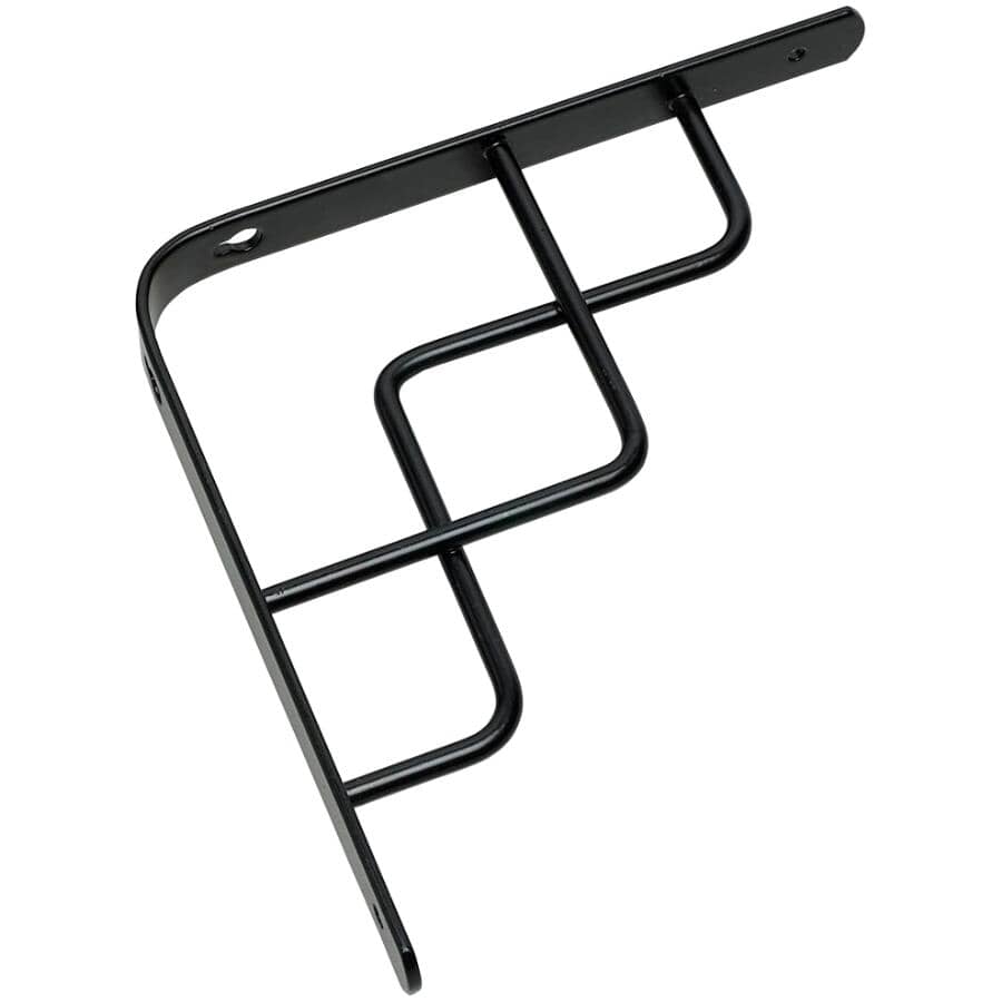 8" Decorative Scroll Shelf Bracket - Black