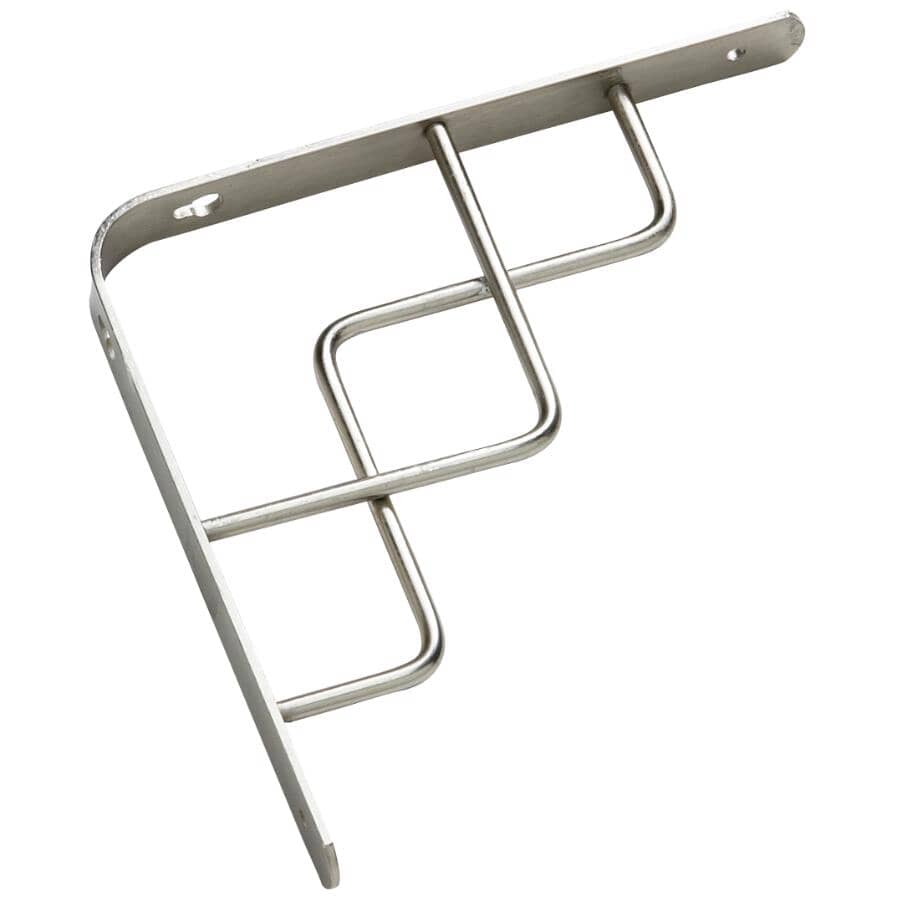 8" Decorative Scroll Shelf Bracket - Brushed Nickel