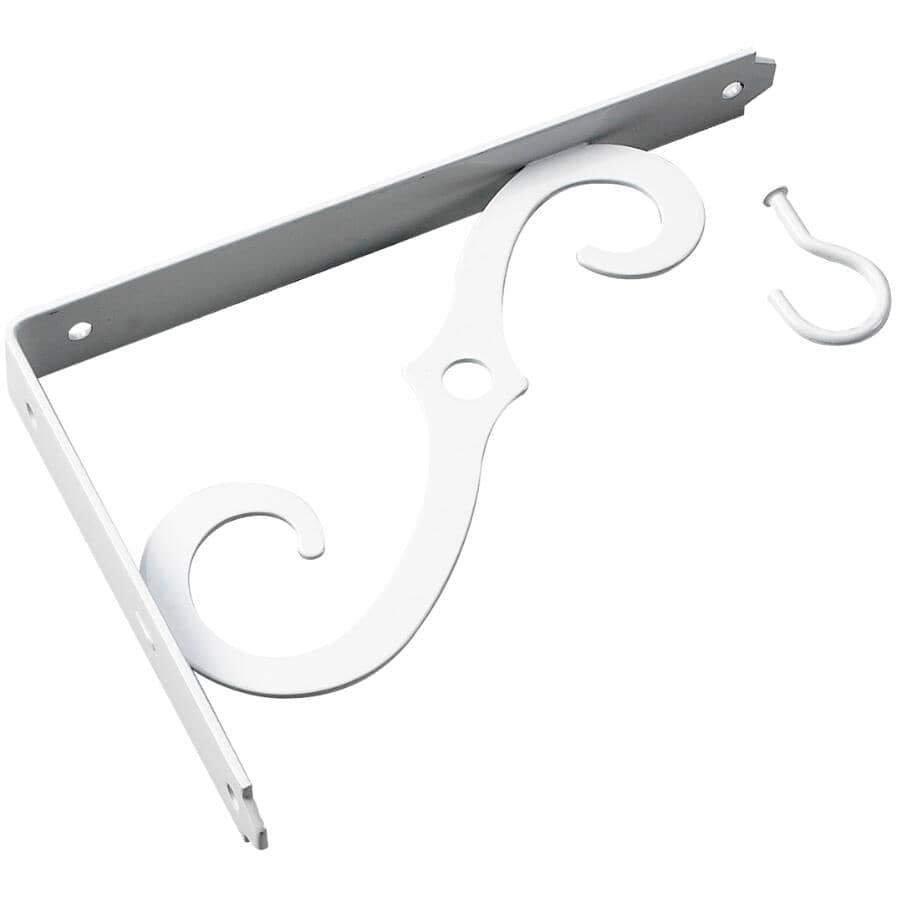 8" Decorative White Ornamental Shelf Bracket