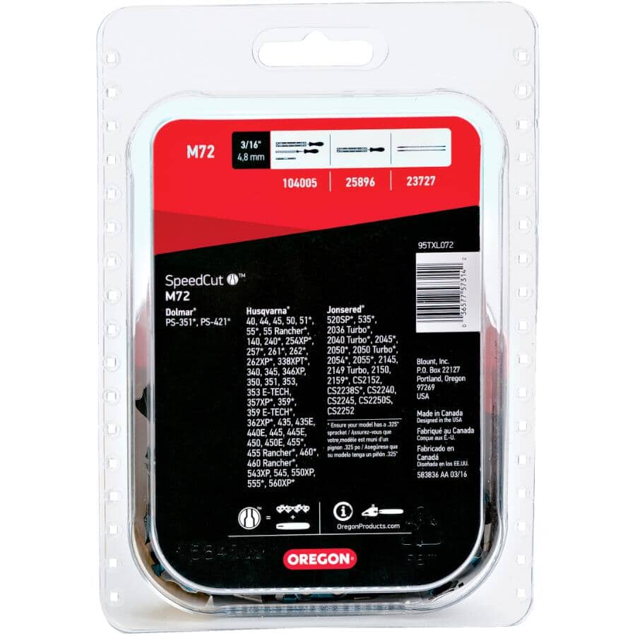 M72 SpeedCut Replacement Chainsaw Chain - 18"