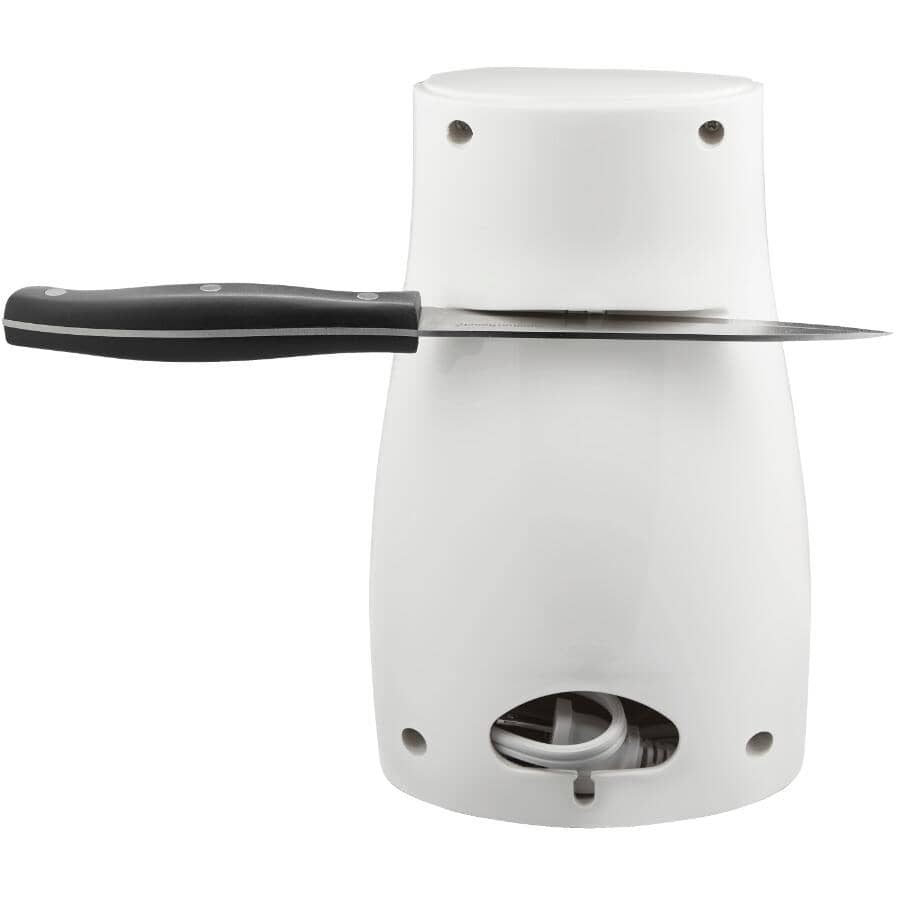 Countertop Electric Can Opener with Knife Sharpener (75224PS) - White