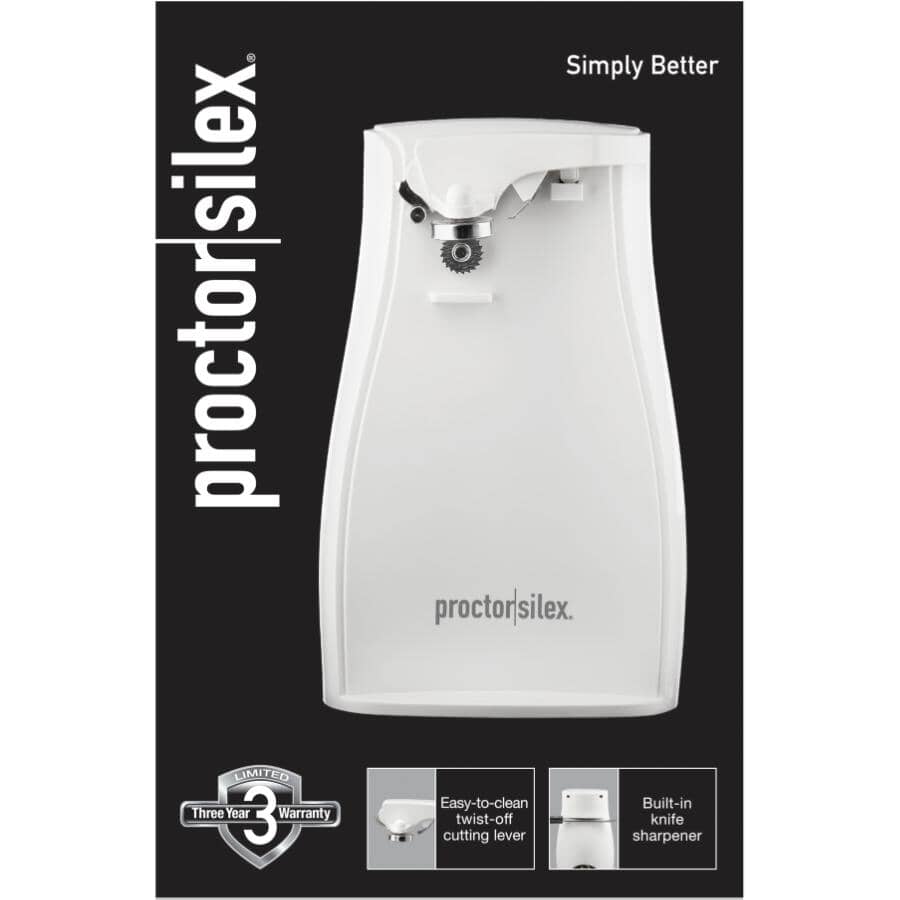 Countertop Electric Can Opener with Knife Sharpener (75224PS) - White