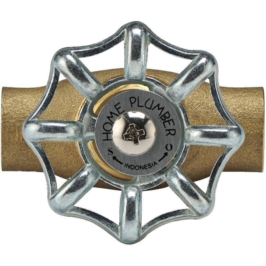 1/2" Copper Straight Stop Valve - with Aluminum Handle