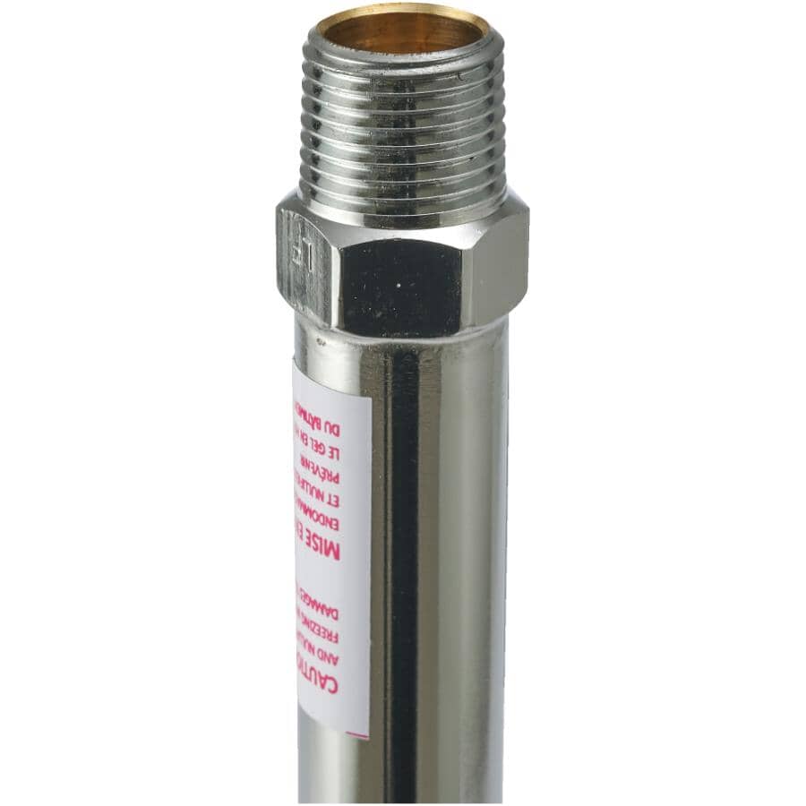12" Frost Proof Wall Hydrant - 1/4" Turn, Chrome