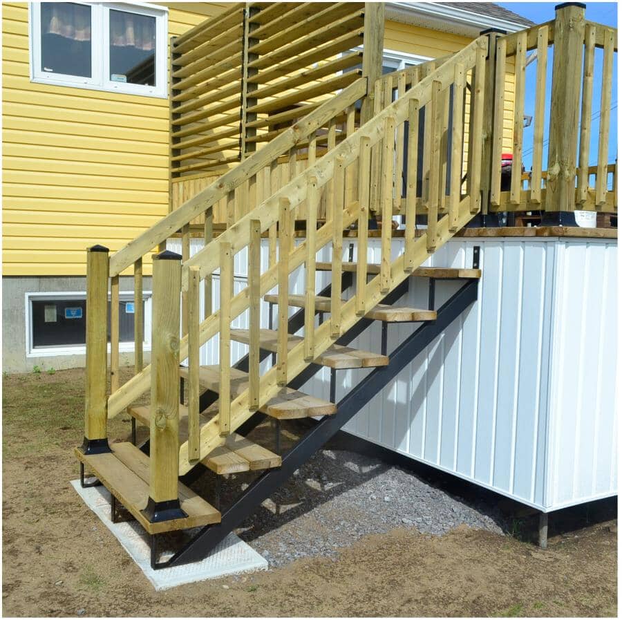 6 Step Steel Stair Riser - 1 Piece, Black