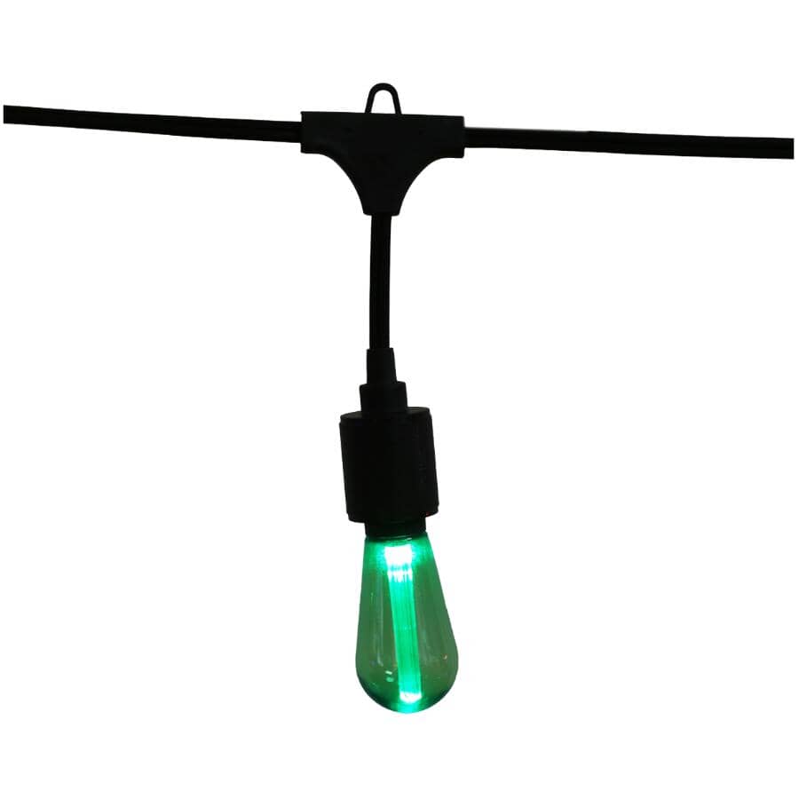 S10 Drop Socket Light Set with Black Wire - Multi-Colour, 10 Lights