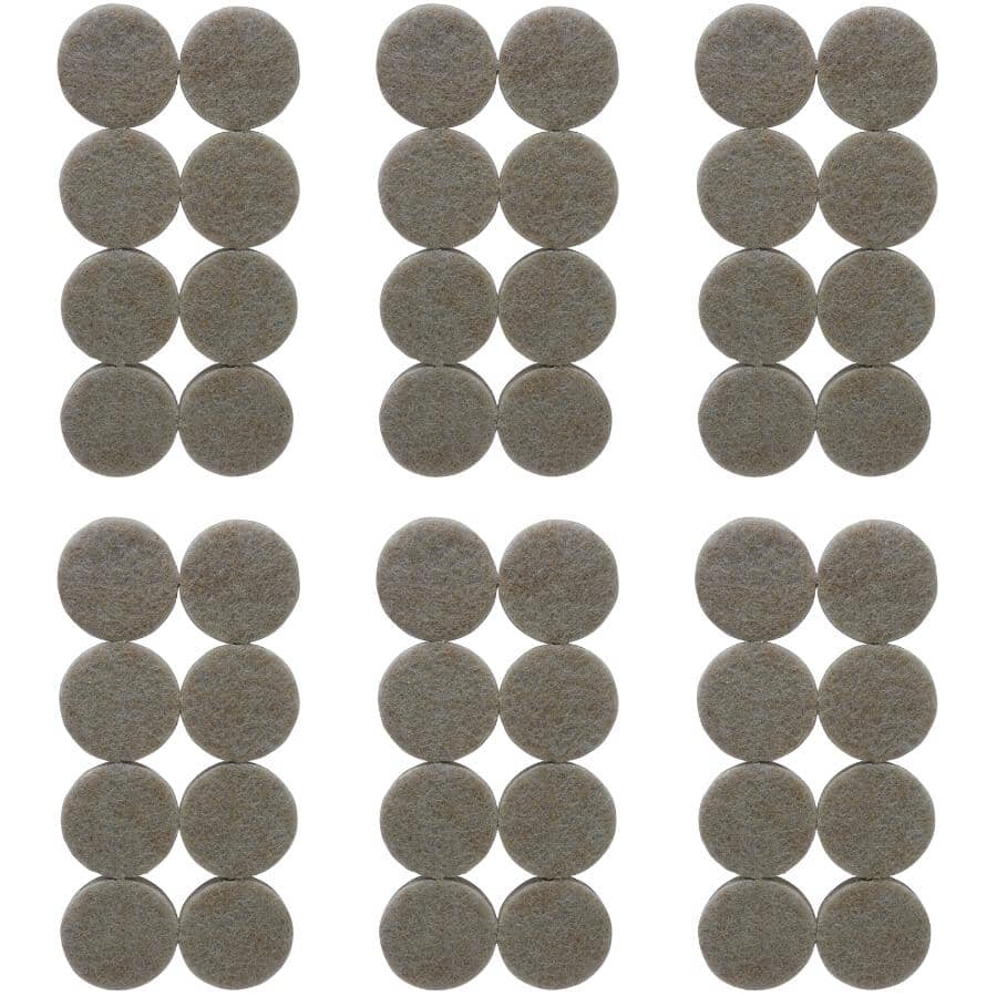 1" Round Heavy Duty Felt Pads - 48 Value Pack