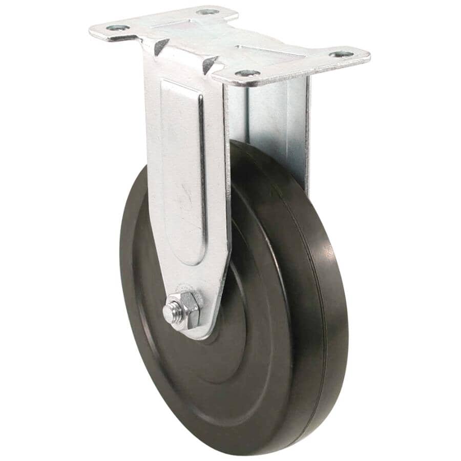 5" 260lb Rubber Rigid Plate Caster