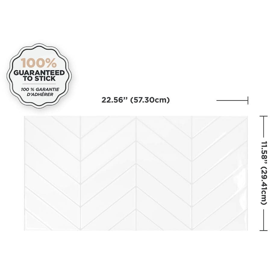 Blok Chevron Peel & Stick Backsplash Wall Tiles - 22.56" x 11.58", 2 Pack