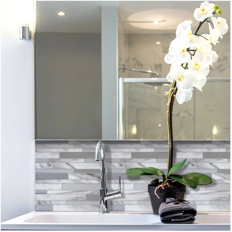 Milano Collection Carrera Peel & Stick Backsplash Wall Tiles - 11.55" x 9.63", 4 Pack