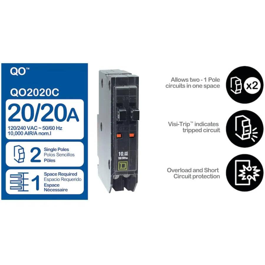 QO Tandem Circuit Breaker - 20 Amp