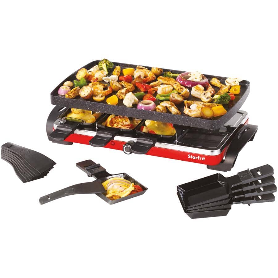 The Rock Electric Raclette Party Grill - 8 Person, Black