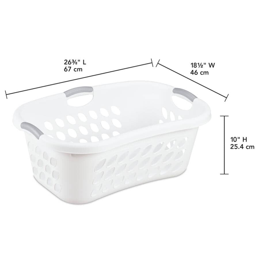 Bushel Ultra(TM) Hip-Hold Laundry Basket - White, 44 L