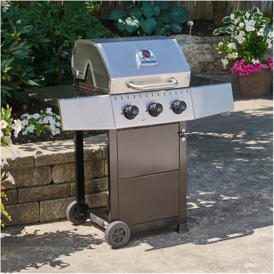 3 Burner Propane BBQ Cart - 30,000 BTU