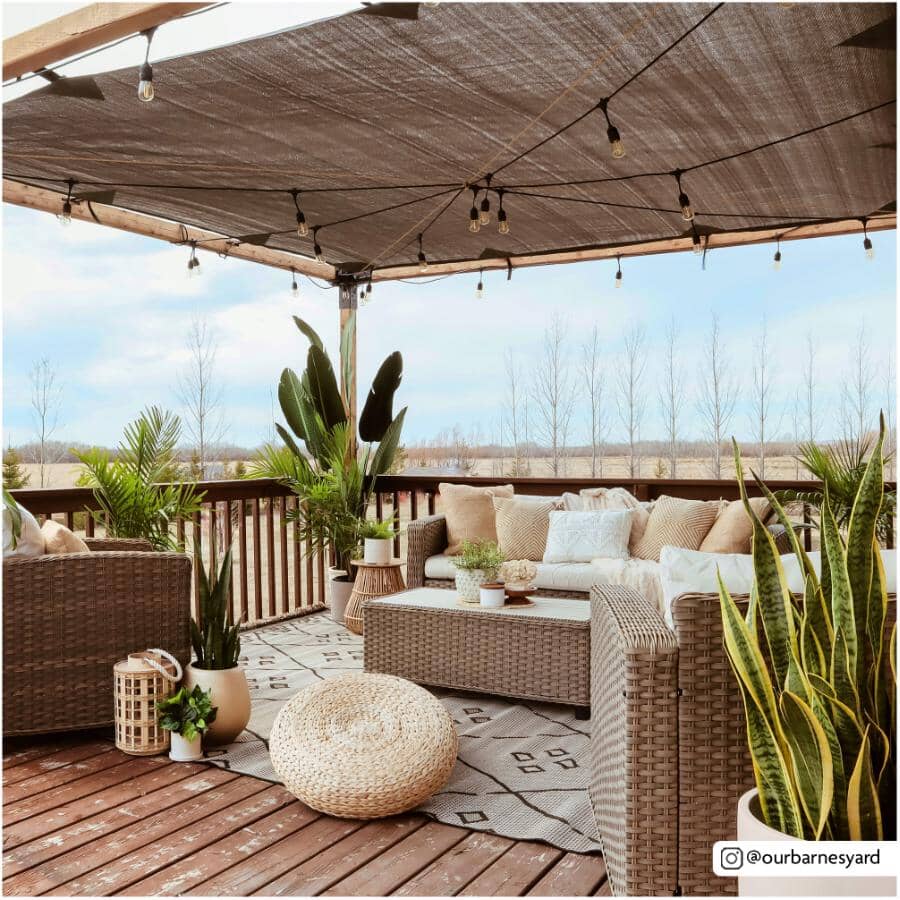 8' x 12' Pergola Shade Sail - Grey
