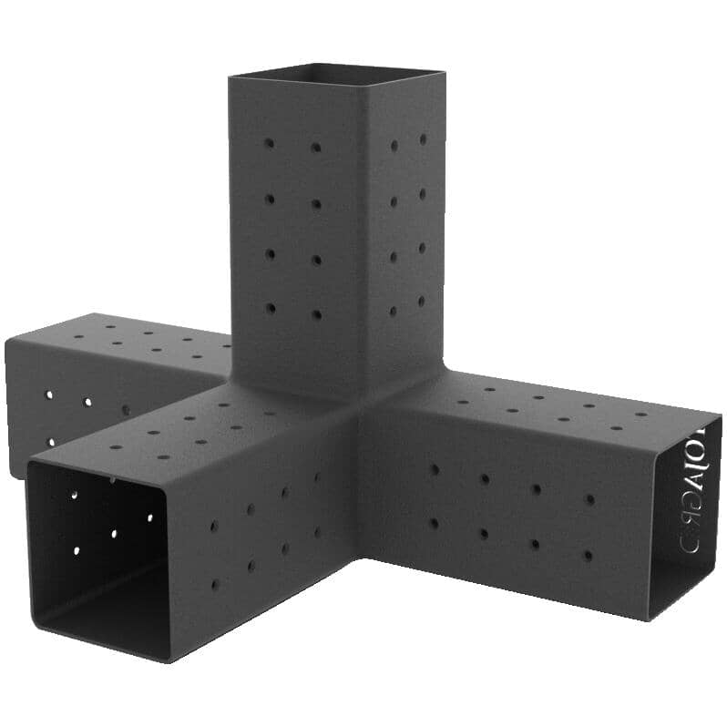 Quad Joining Pergola Brackets - for 4" x 4" Wood Posts, 2 Pack