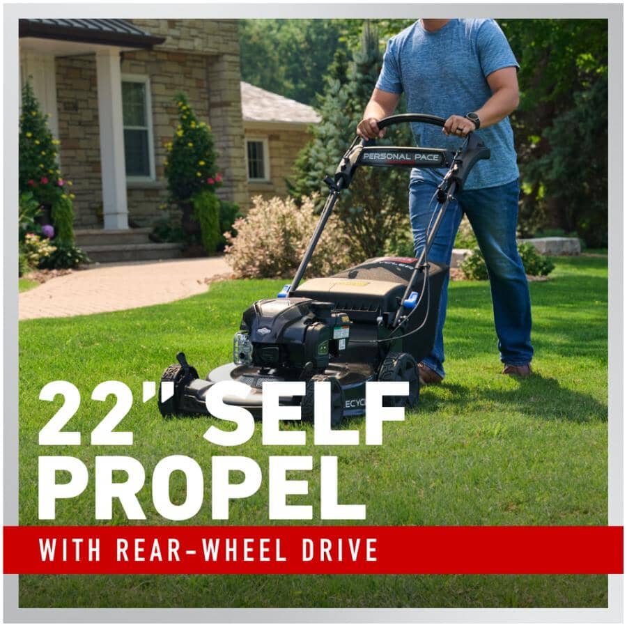 163cc Recycler Max Gas Lawn Mower - with Personal Pace & SmartStow, 22"