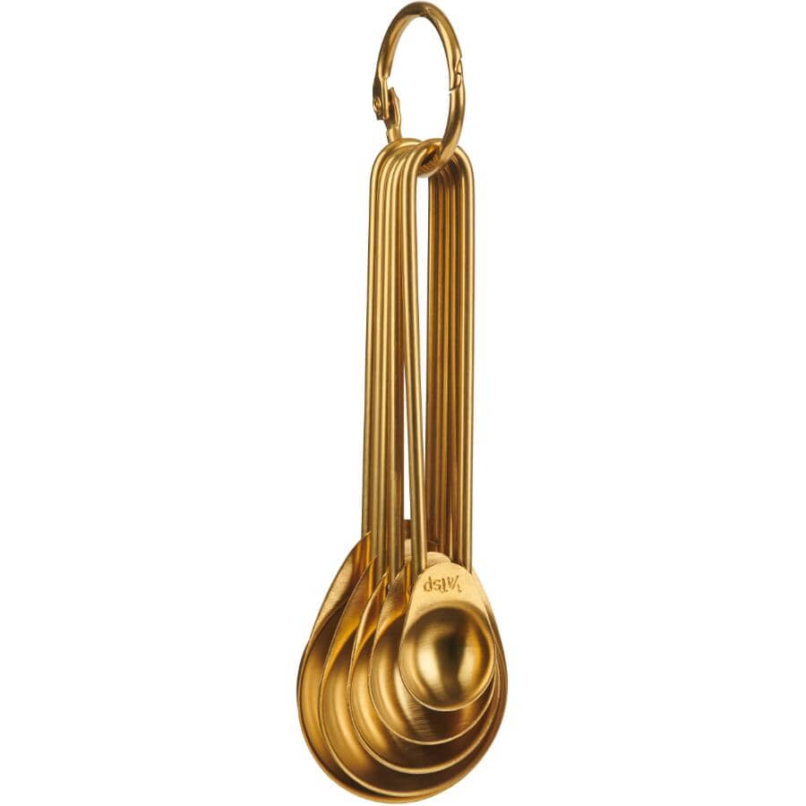 Stainless Steel Measuring Spoon Set - Gold, 5 Piece