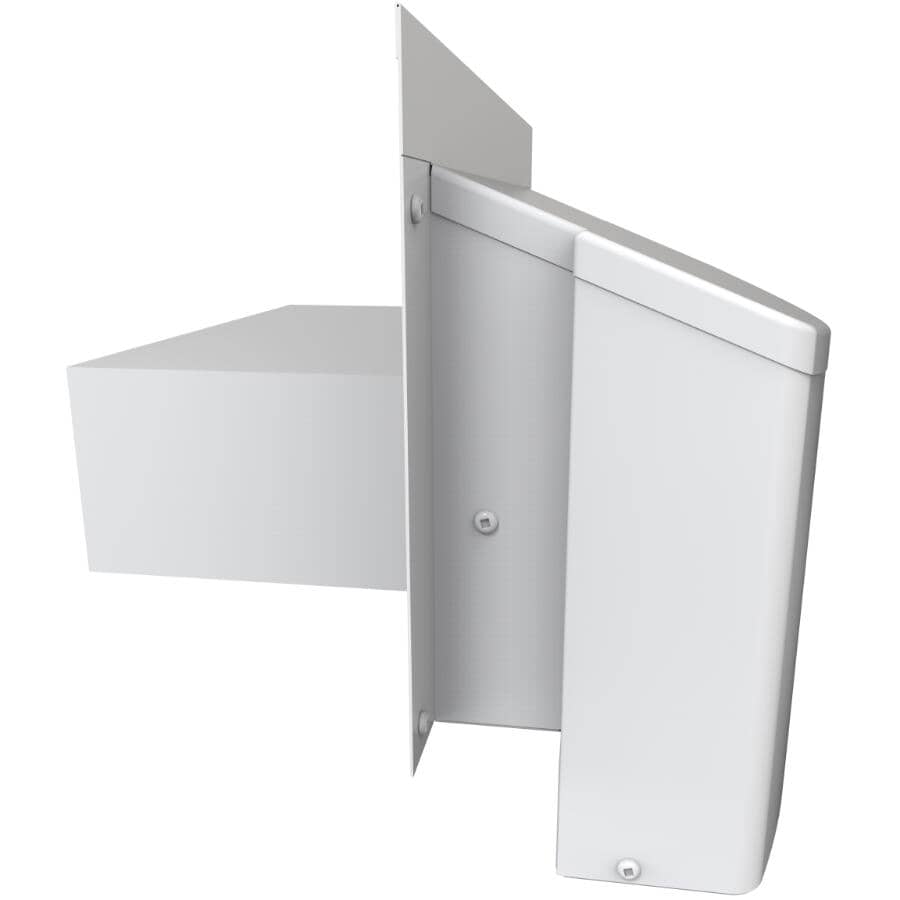 3- 1/4" x 10" White Wall Exhaust Vent, with 9" Tailpiece