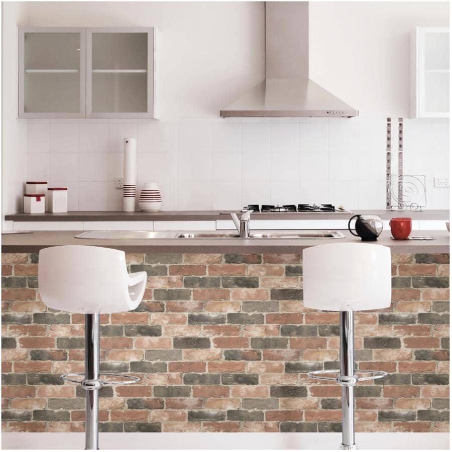 Newport Peel & Stick Wallpaper - Reclaimed Brick, 20.5" x 18'