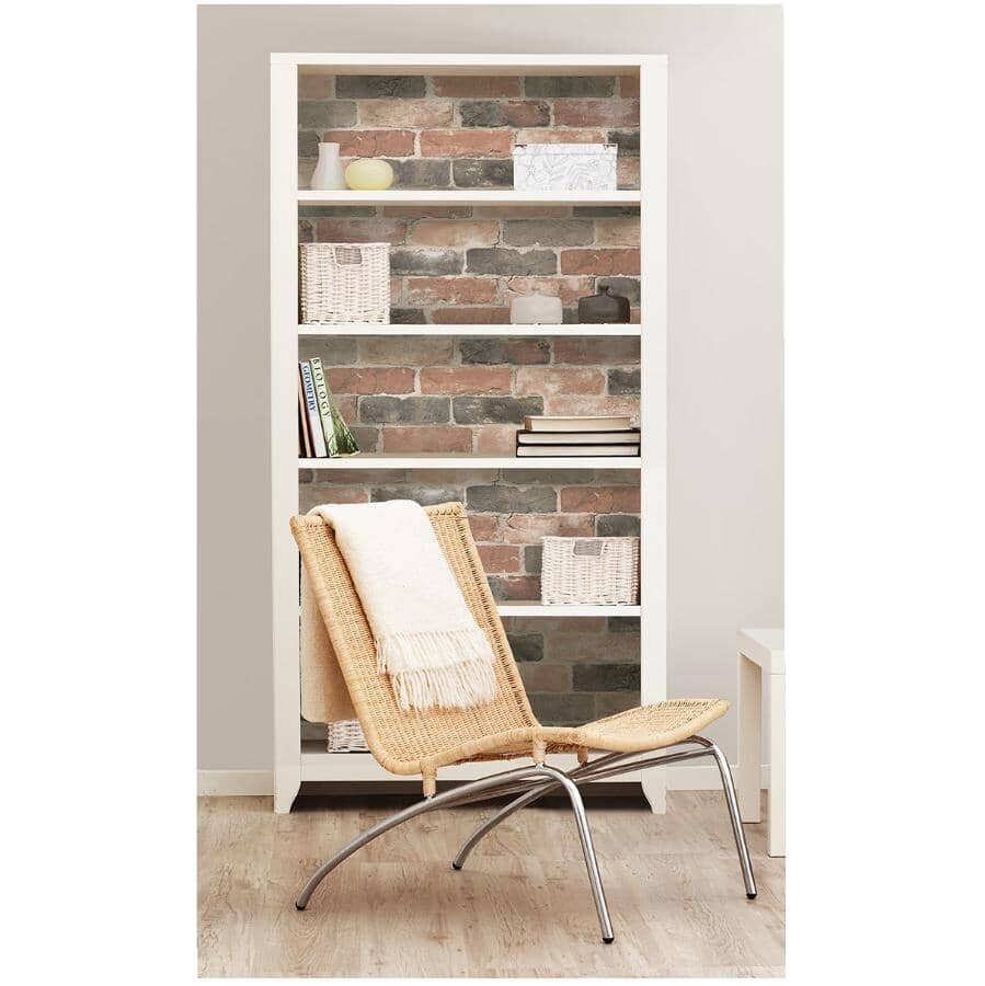 Newport Peel & Stick Wallpaper - Reclaimed Brick, 20.5" x 18'