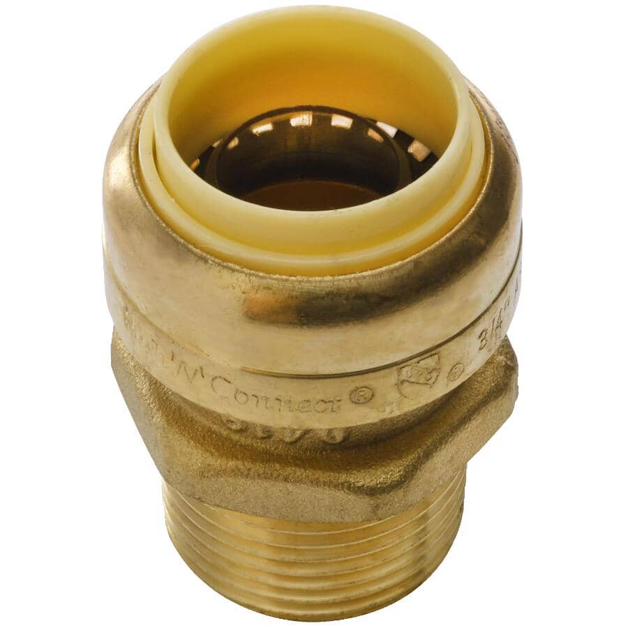 3/4" Push Fit x 3/4" MPT Push 'N' Connect Brass Adapter