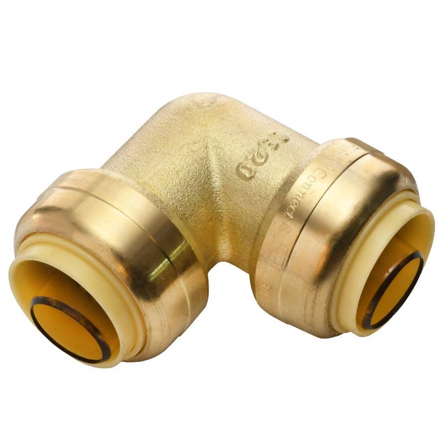 3/4" Push 'N' Connect Push Fit Brass 90 Degree Elbow