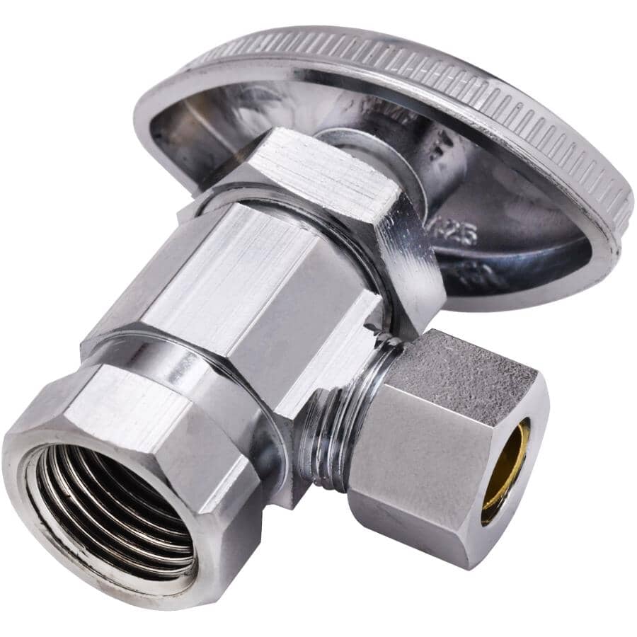 3/8" FPT x 3/8" Outside Diameter Compression Angle Stop Valve