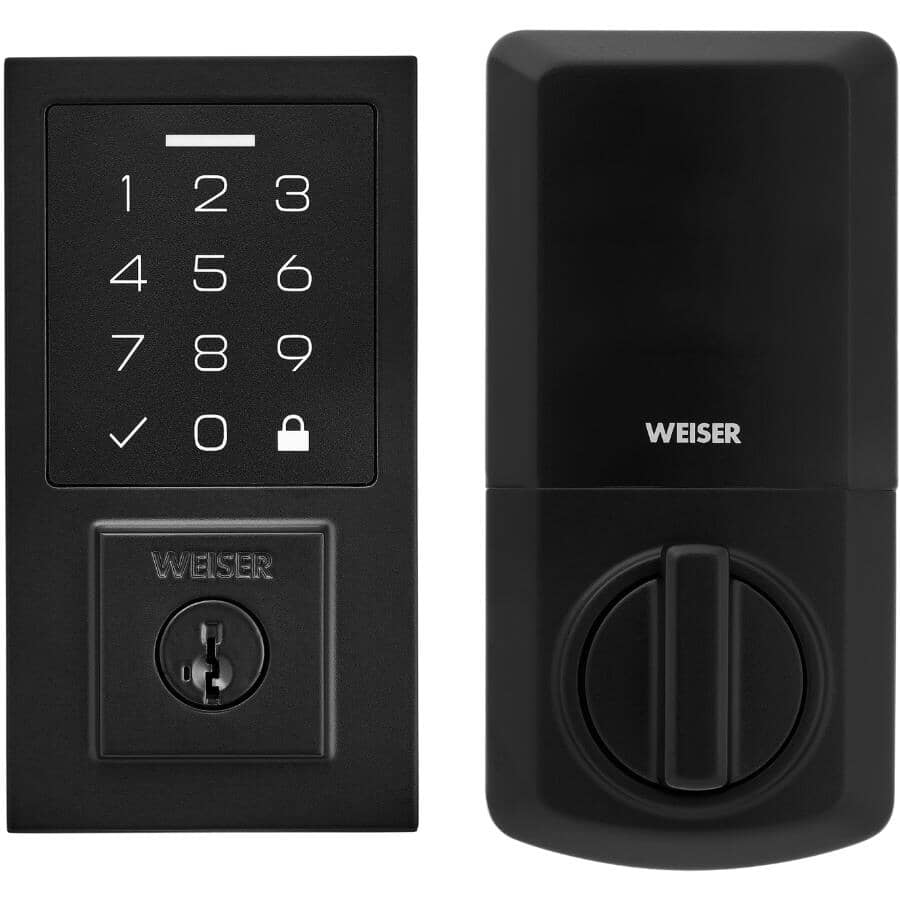 Contemporary SmartCode Electronic Touchpad Deadbolt - Matte Black