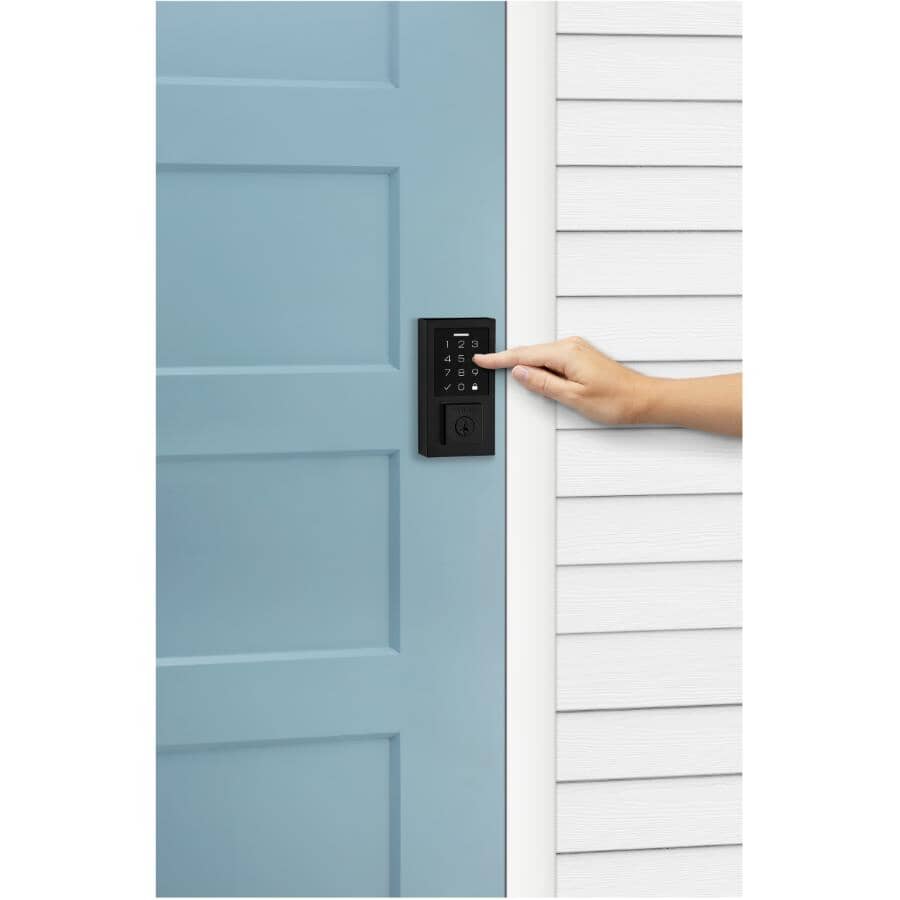 Contemporary SmartCode Electronic Touchpad Deadbolt - Matte Black