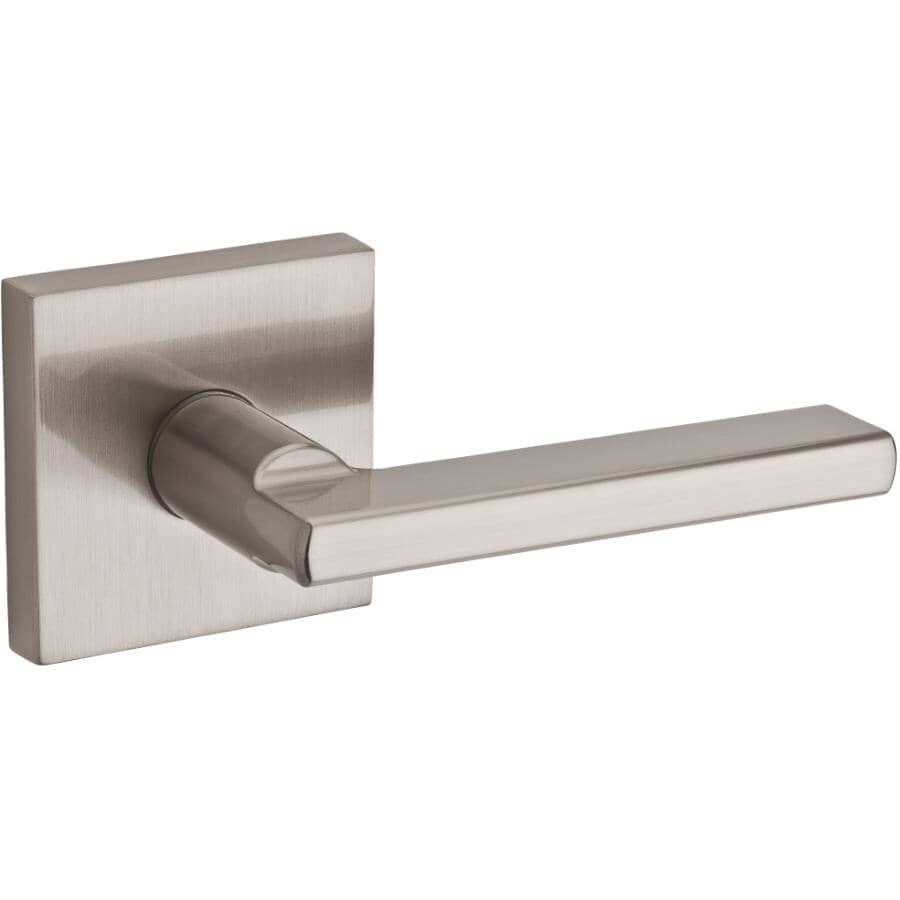 Halifax Square Passage Door Leverset - Reversible + Satin Nickel