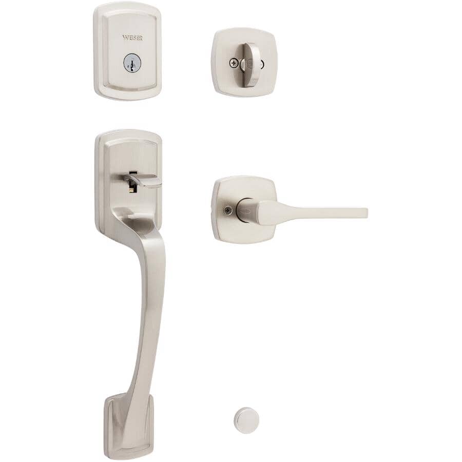 Prague Smart Key Entrance Gripset - Satin Nickel