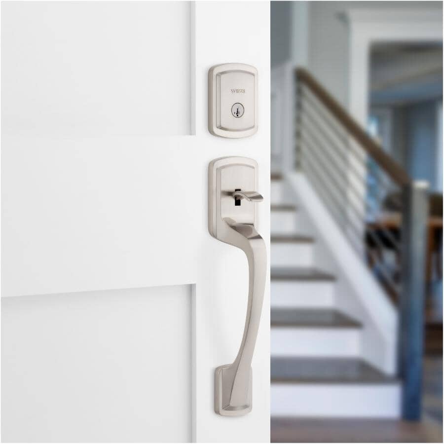 Prague Smart Key Entrance Gripset - Satin Nickel