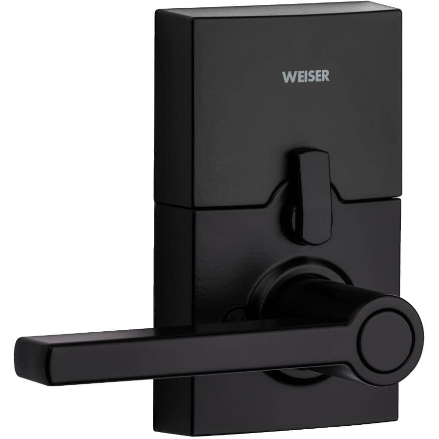Smartcode Electronic Entrance Leverset - Matte Black, Keyless Entry + Keypad and SmartKey Technology