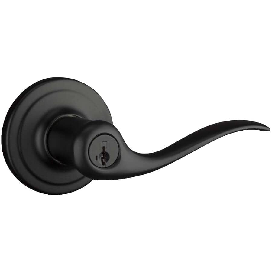 Toluca Keyed Entrance Leverset - Matte Black + SmartKey Technology