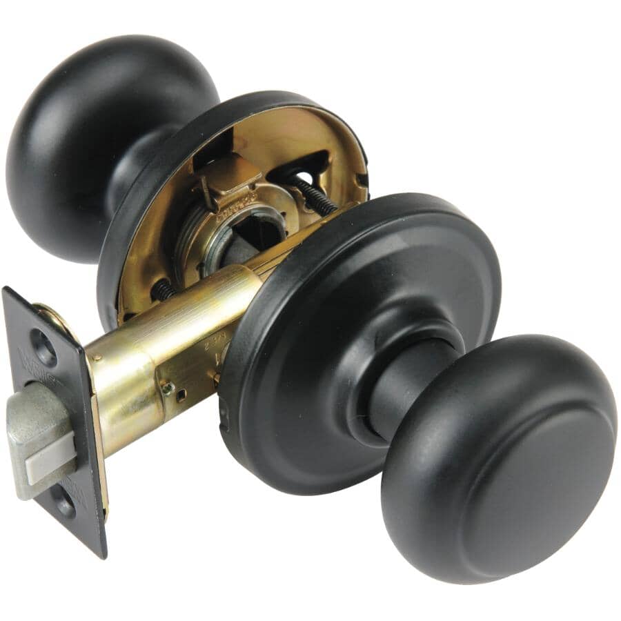 Troy Passage Door Knobset - Matte Black